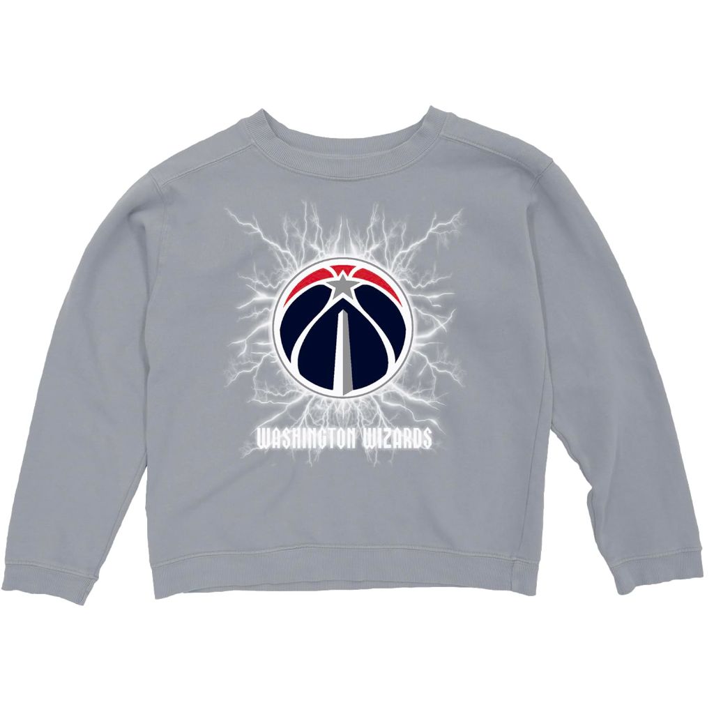SZ L, Blue 84, Washington Wizards Youth Crewneck Sweatshirt Ringspun Electric | Gray