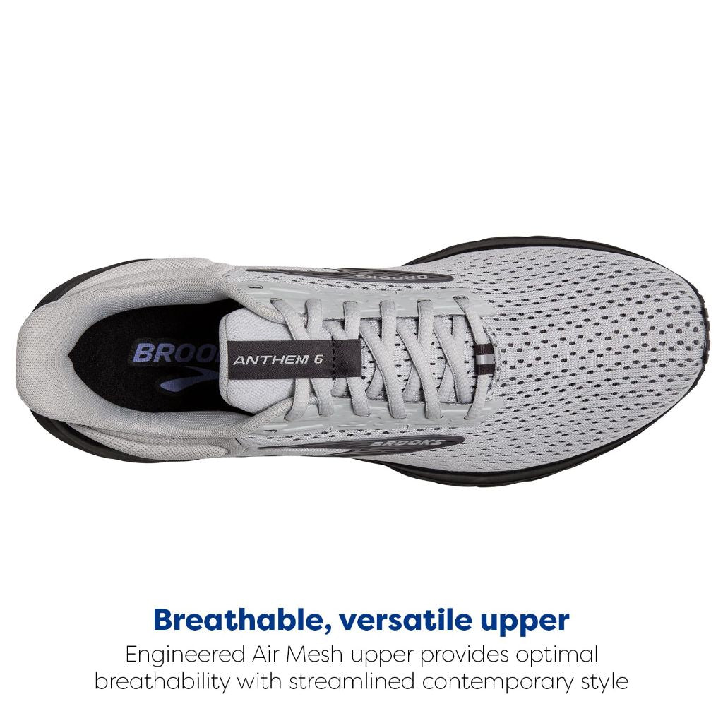 Brooks Men’s Anthem 6 Neutral Running Shoe - Gray/Blackened Pearl, Size 9