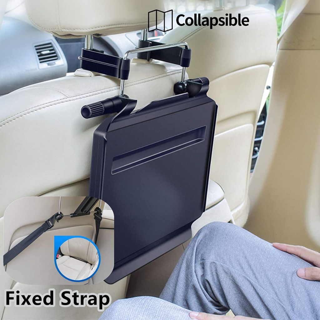 2 in 1 Car Steering Wheel Tray / Back Seat Headrest Tray for XERGUR -Black