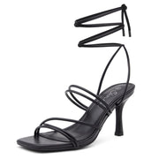 Shoe Land Women's Strappy Heels, Black - Size 7.5