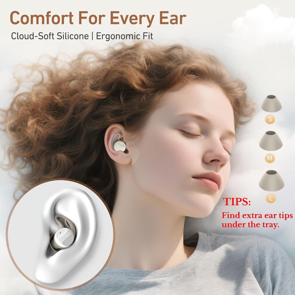 Pansonite Invisible in-Ear Sleep Earbuds, Noise Cancelling Earphones, Side Sleeper Comfort, Hi-Fi Sound, Clear Calls, Bluetooth 5.4 Mini Headphones, Wireless Earbuds for Sleeping, Smart Touch Control