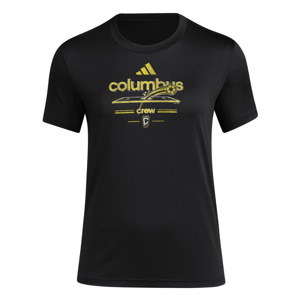 SZ 2XL, Adidas Women's Columbus Crew Pre-Game Short Sleeve Soccer T-Shirt, Black