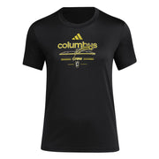 SZ 2XL, Adidas Women's Columbus Crew Pre-Game Short Sleeve Soccer T-Shirt, Black