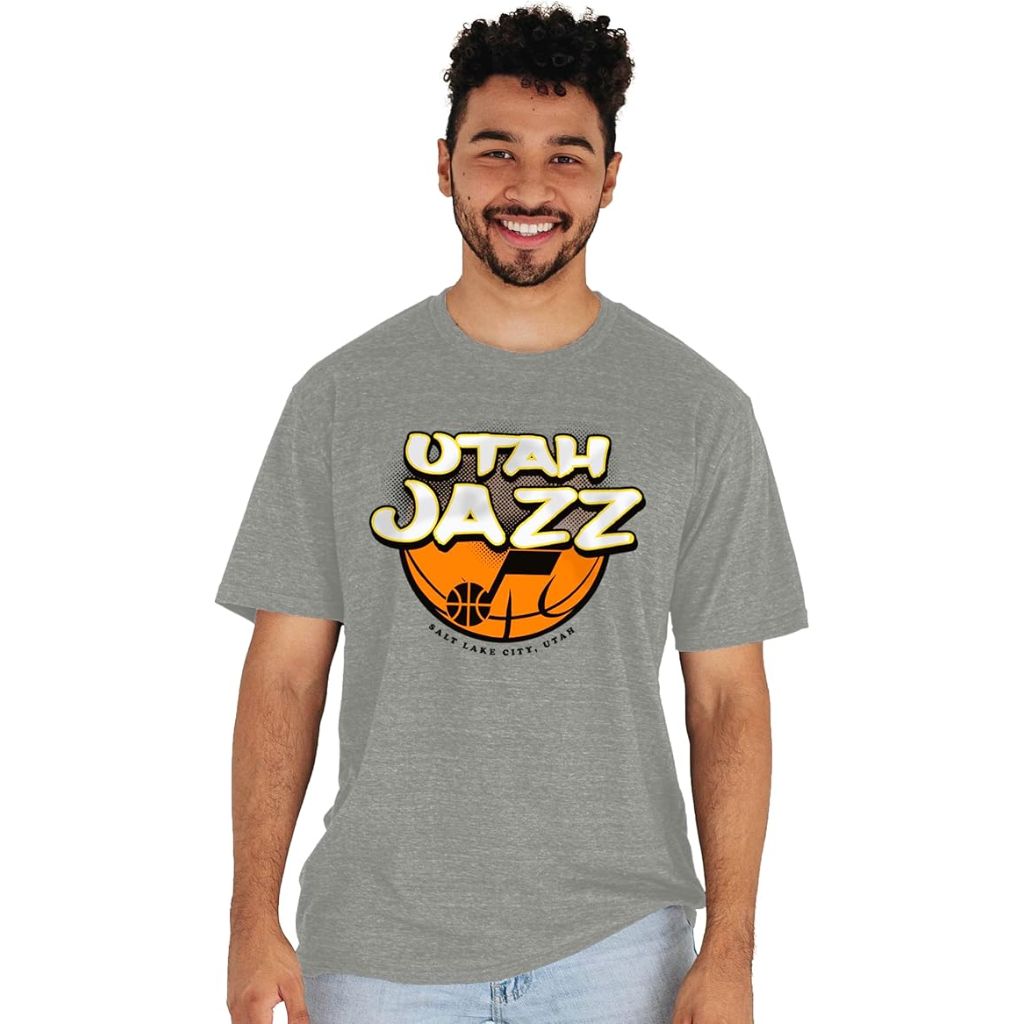 Utah Jazz NBA Officially Licensed Tri-Blend T-Shirt Heather Gray, Medium