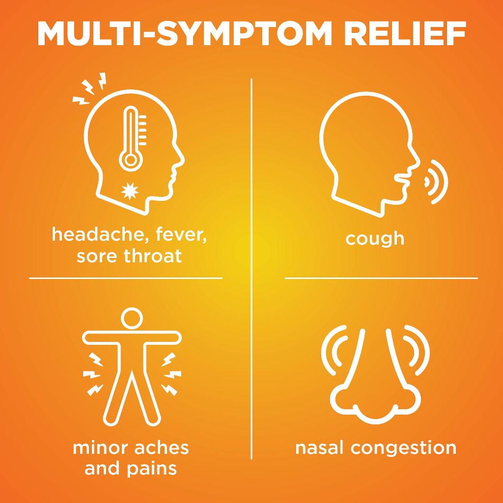 Amazon Basic Care Daytime Cold & Flu Liquid Caps, Orange, 48 Count (Pack of 1)