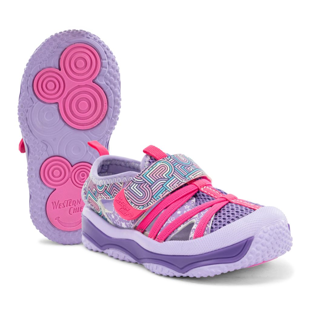 Western Chief Kids Shore Runner Sandal - for Boys and Girls, Purple, 3