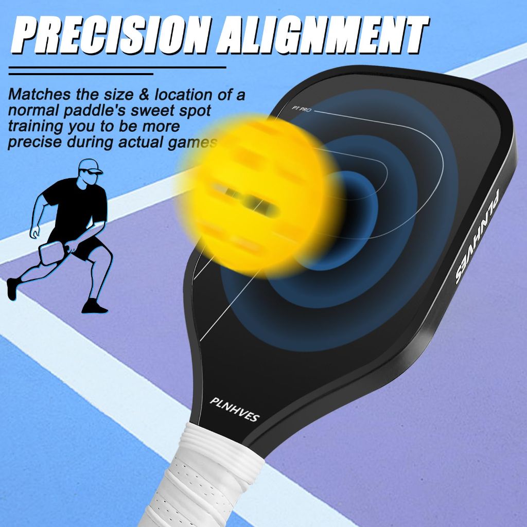Pickleball Training Paddle - Pickleball Trainer Practice Paddle, Extra Long Handle, 16mm Core Sports Sweet Spot Training Racket