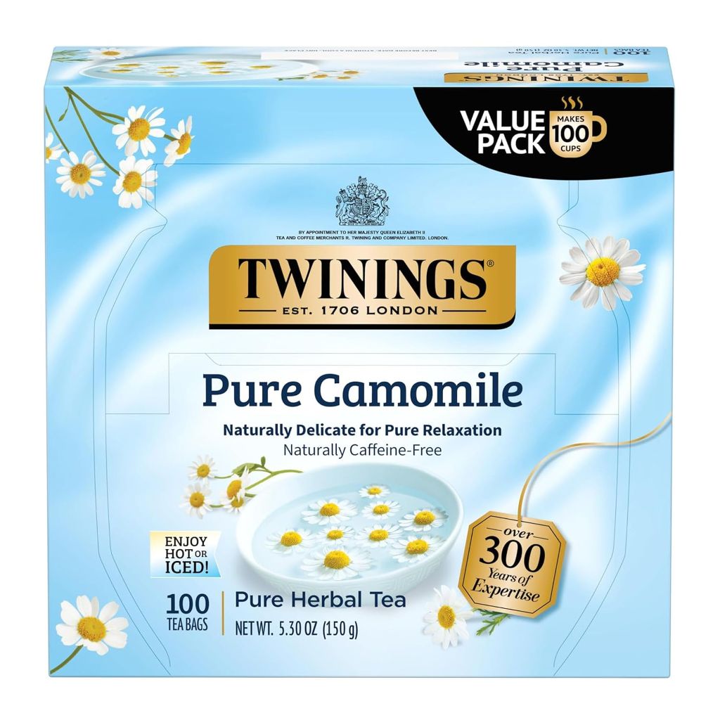 Twinings Pure Camomile Herbal Tea Individually Wrapped Bags, 100 Teabags