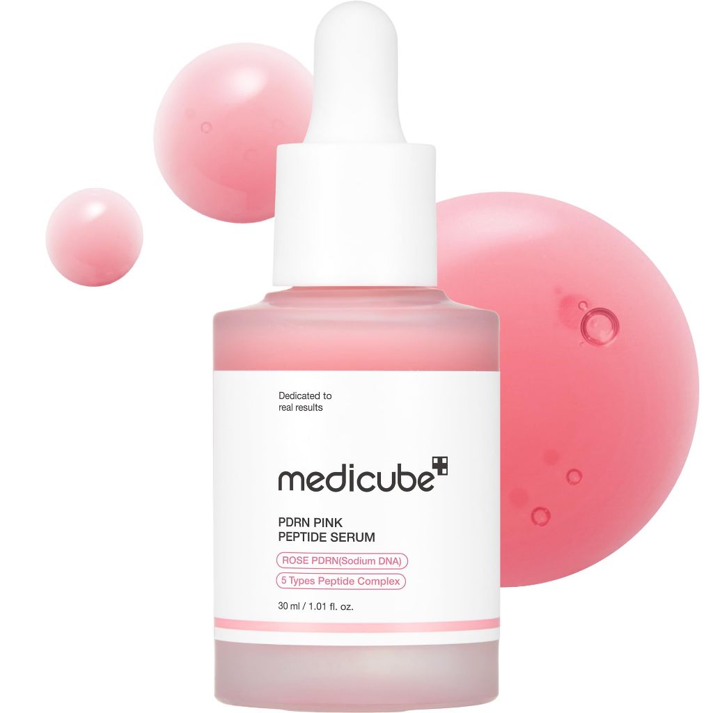 Medicube PDRN Pink Peptide Serum with Rose PDRN | Vegan Pink Glow Serum with Peptides & Niacinamide Korean Skincare, 1.01 fl. Oz