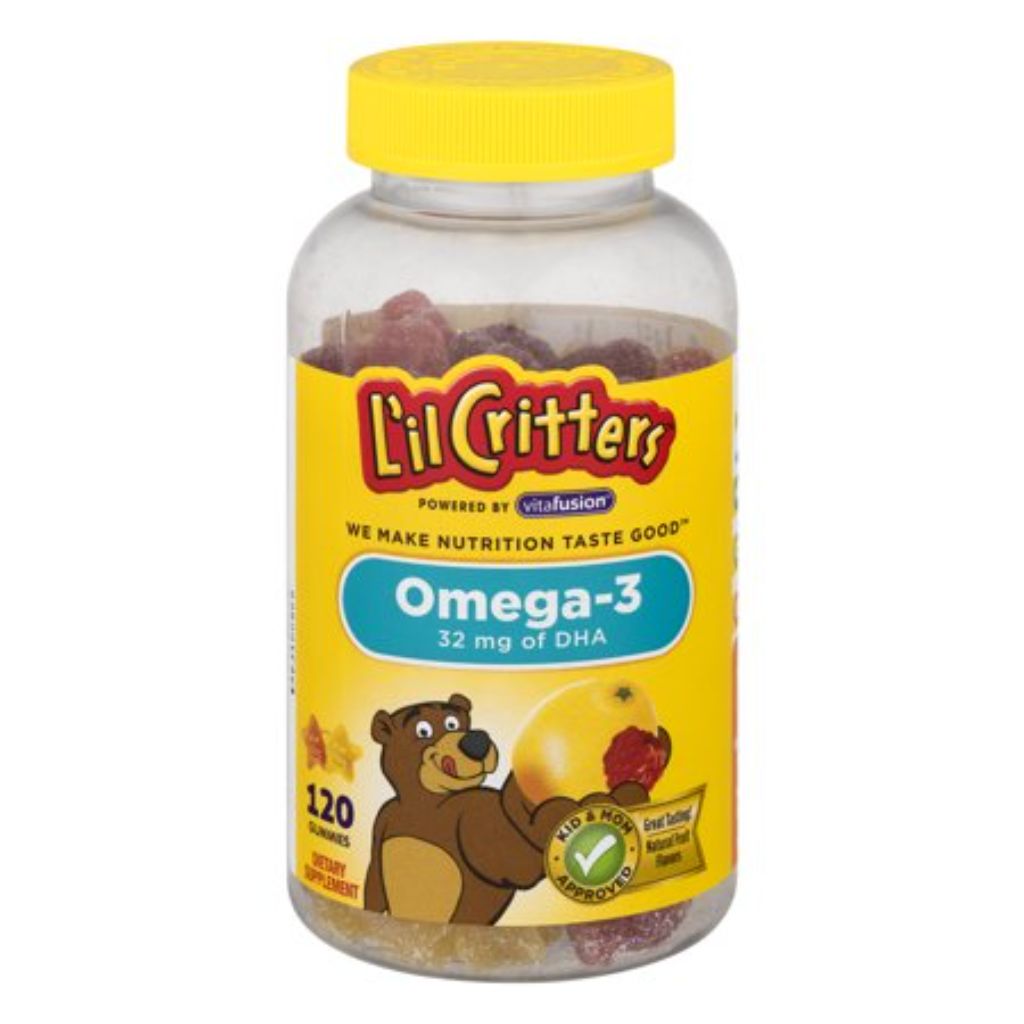 L'il Critters Omega-3 EPA DHA & ALA Zesty Raspberry Lemonade 120 Gummies