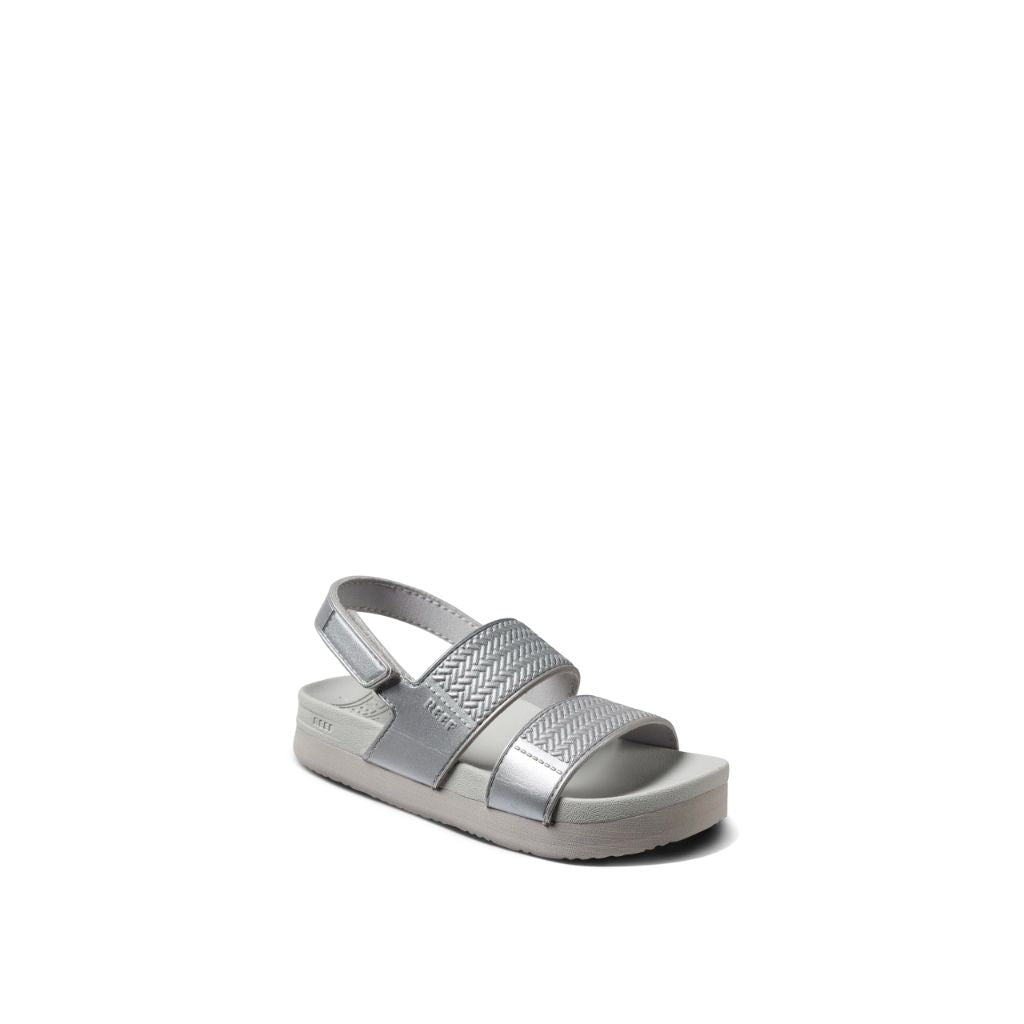REEF Kids Girls Sandals, Little Water Vista, Silver, 7