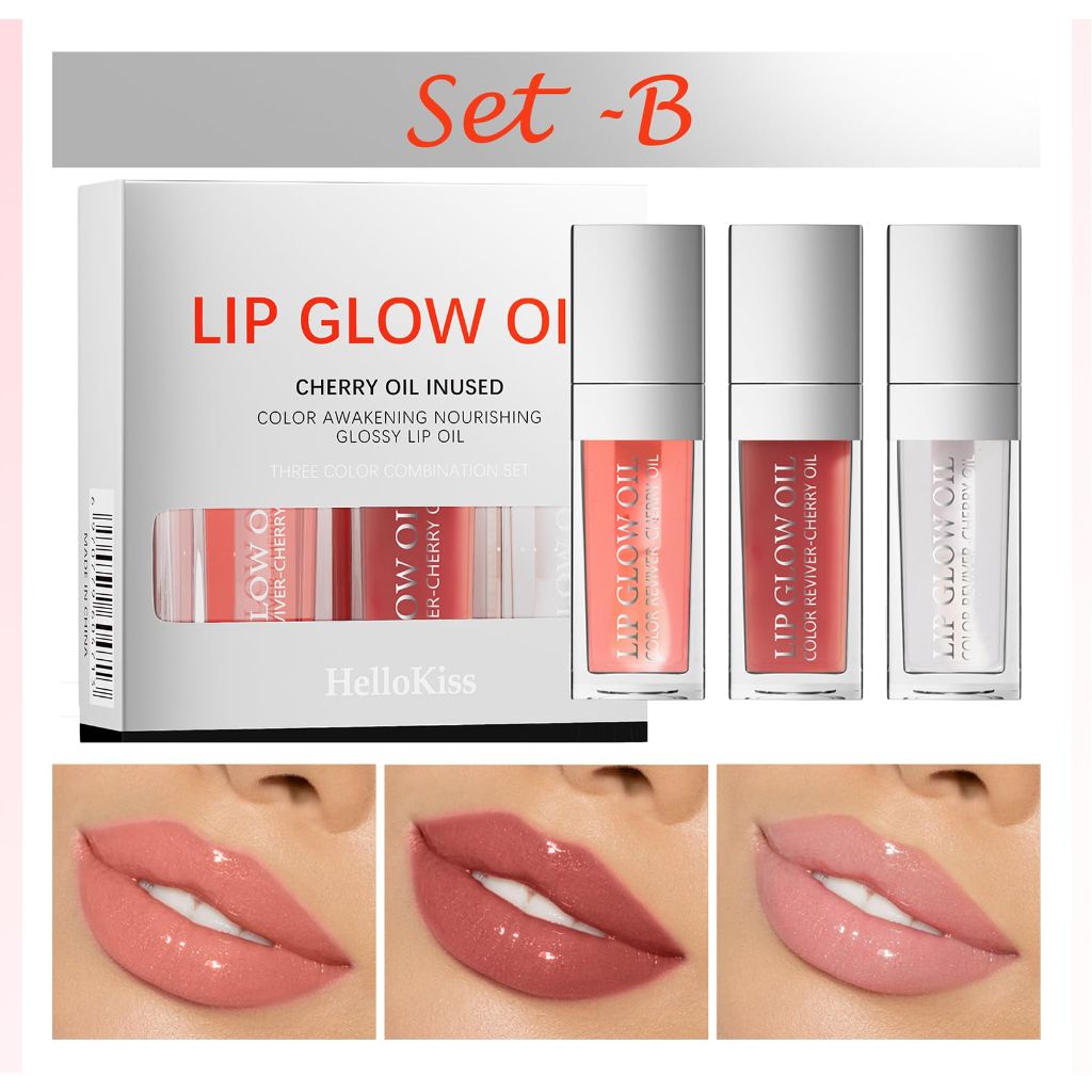 Gavacy Ultimate Luxe Lip Oil Set – 3 Hydrating Fruit-Flavored Oils