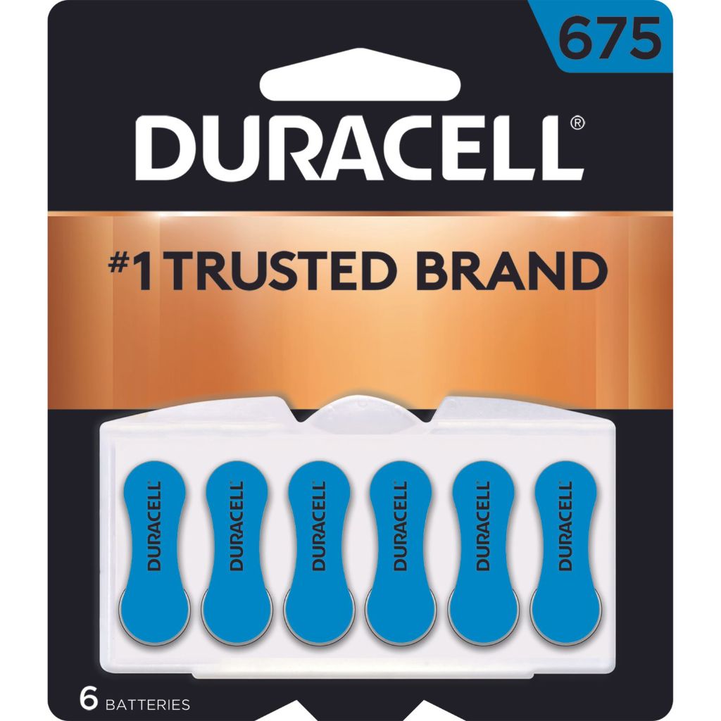 Duracell Hearing Aid Batteries (675 Blue), 1.4V DC - 6 Pack