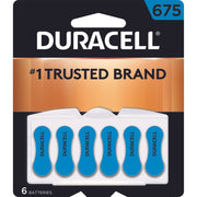 Duracell Hearing Aid Batteries (675 Blue), 1.4V DC - 6 Pack