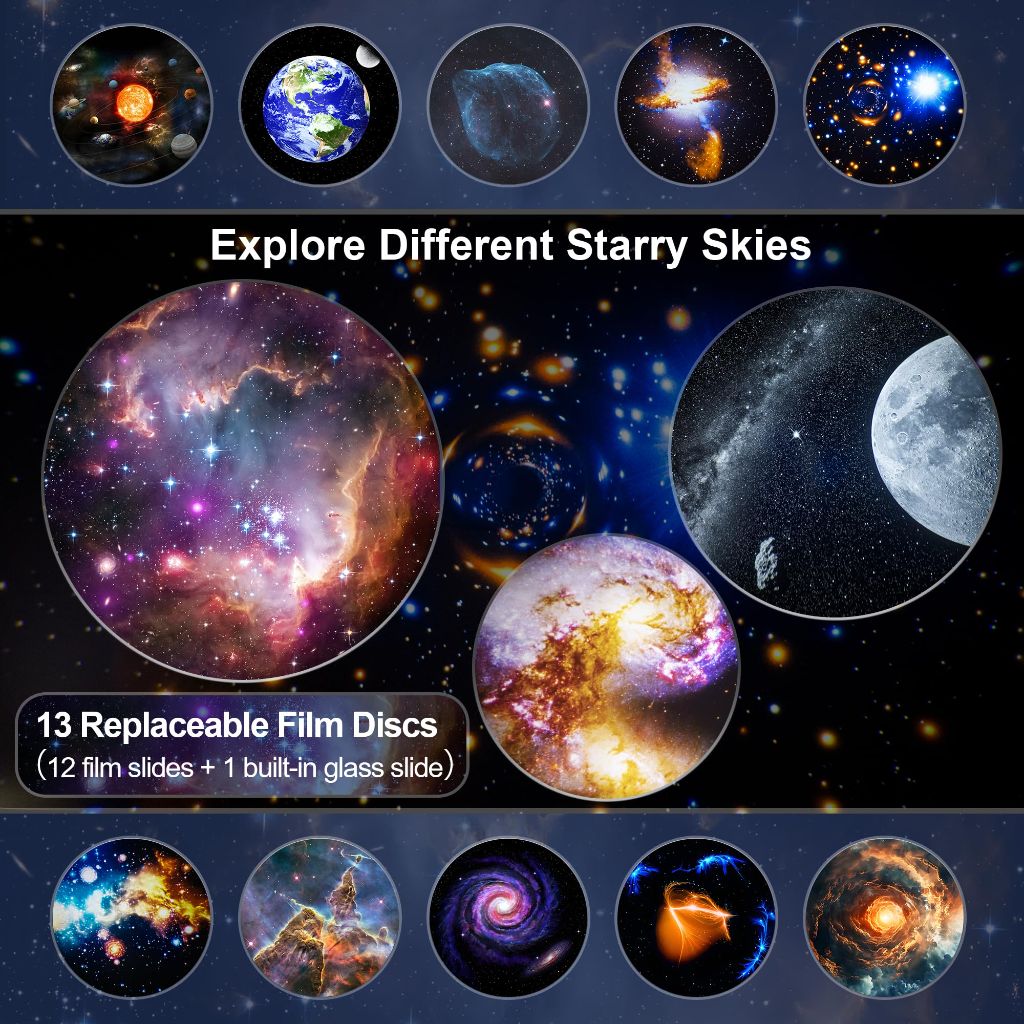 Planetarium Projector Pro , 13 in 1 Star Projector Galaxy with Timer - White