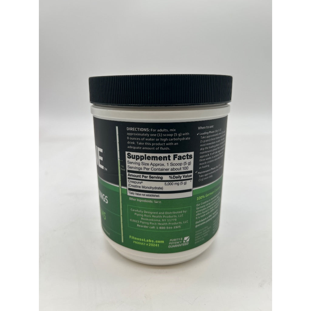 Fitness Labs German Creatine Monohydrate Powder - Unflavored, 100 Servings