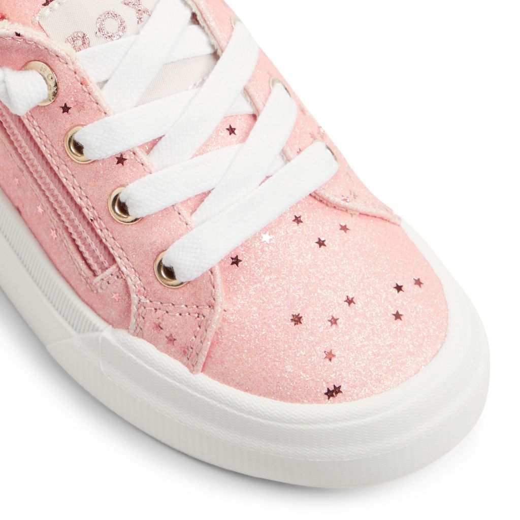 SZ 5, Roxy Girls Marina Zip Canvas Sneaker, Light Pink