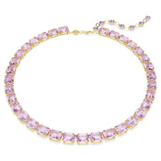 Swarovski Millenia Octagon Cut Tennis Necklace, Purple Gold-Plated (5705754)
