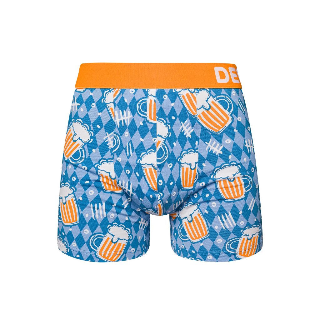 Dedoles Men's & Boys' Boxers Underwear Trunks Cotton Shorts Funny Designs Dinosaurs Hamsters Games Mole Gift, color: Blue, design: Bavarian Beer (Trunks), size: XX-Large