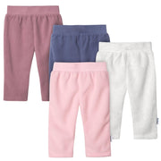 Gerber Baby Girls 4-Pack Microfleece Pants Leggings, Pink, 18 Months
