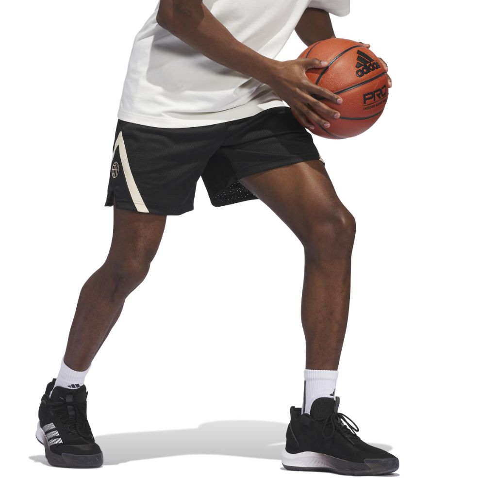 Adidas Originals Men's Select World Wide Hoops Shorts, Black/Crystal Sand, XX-Large 7 Inch Inseam