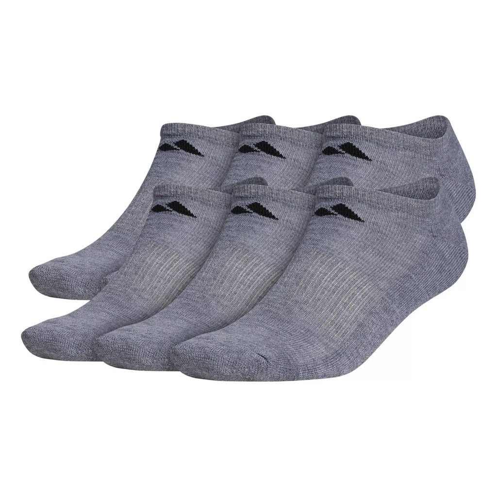 adidas Men's Cushioned Athletic No-Show Socks, 6 Pairs - Gray, Size 6-12
