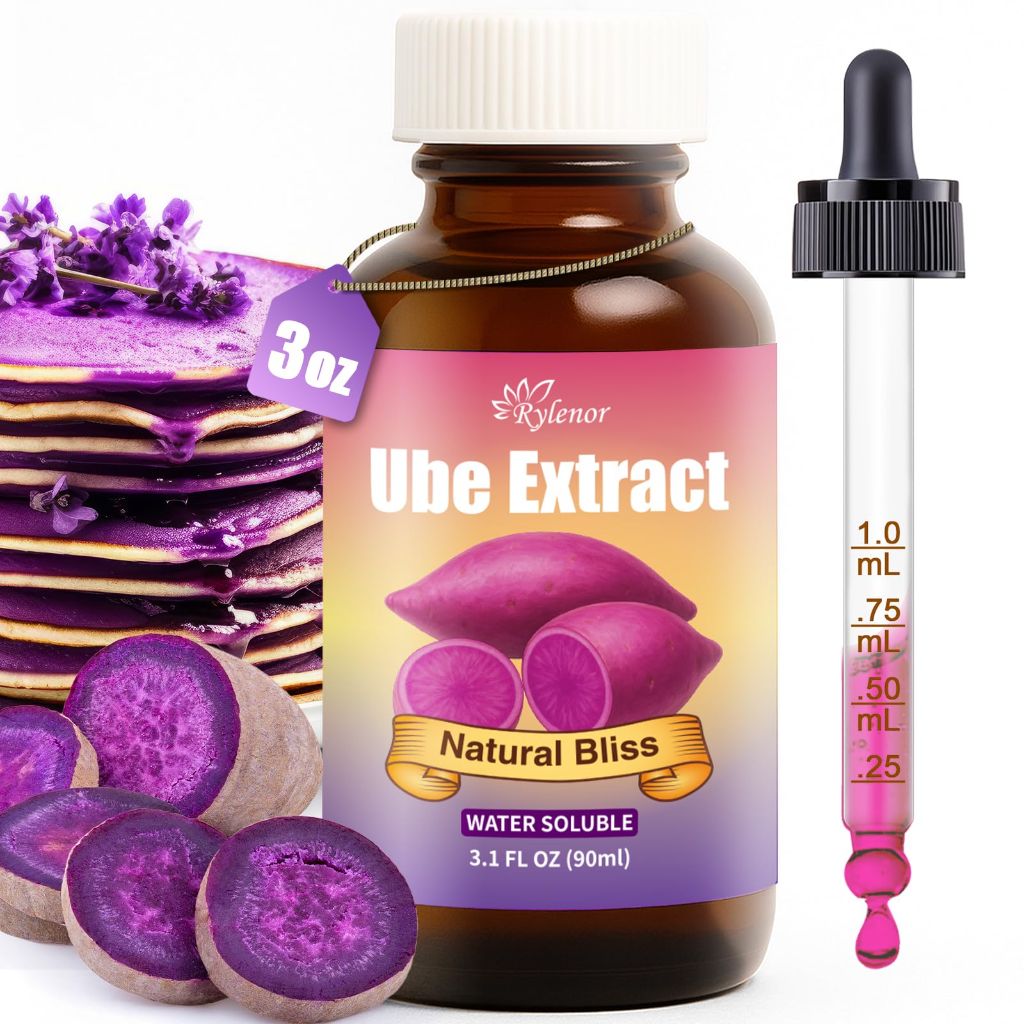 Rylenor 3oz Ube Extract for Baking – Purple Yam Flavoring, Alcohol-Free with Dropper