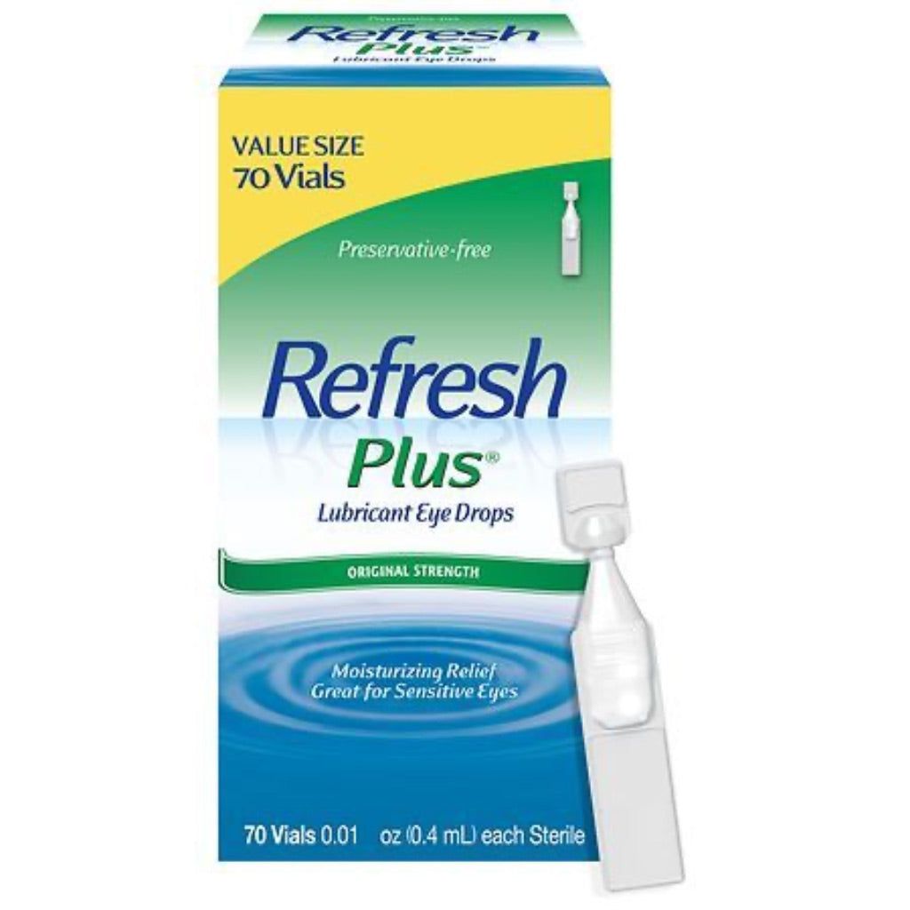 Refresh Plus Lubricant Eye Drops Preservative-Free Artificial Tears - 70 Vials (0.01 fl. oz. ea.)
