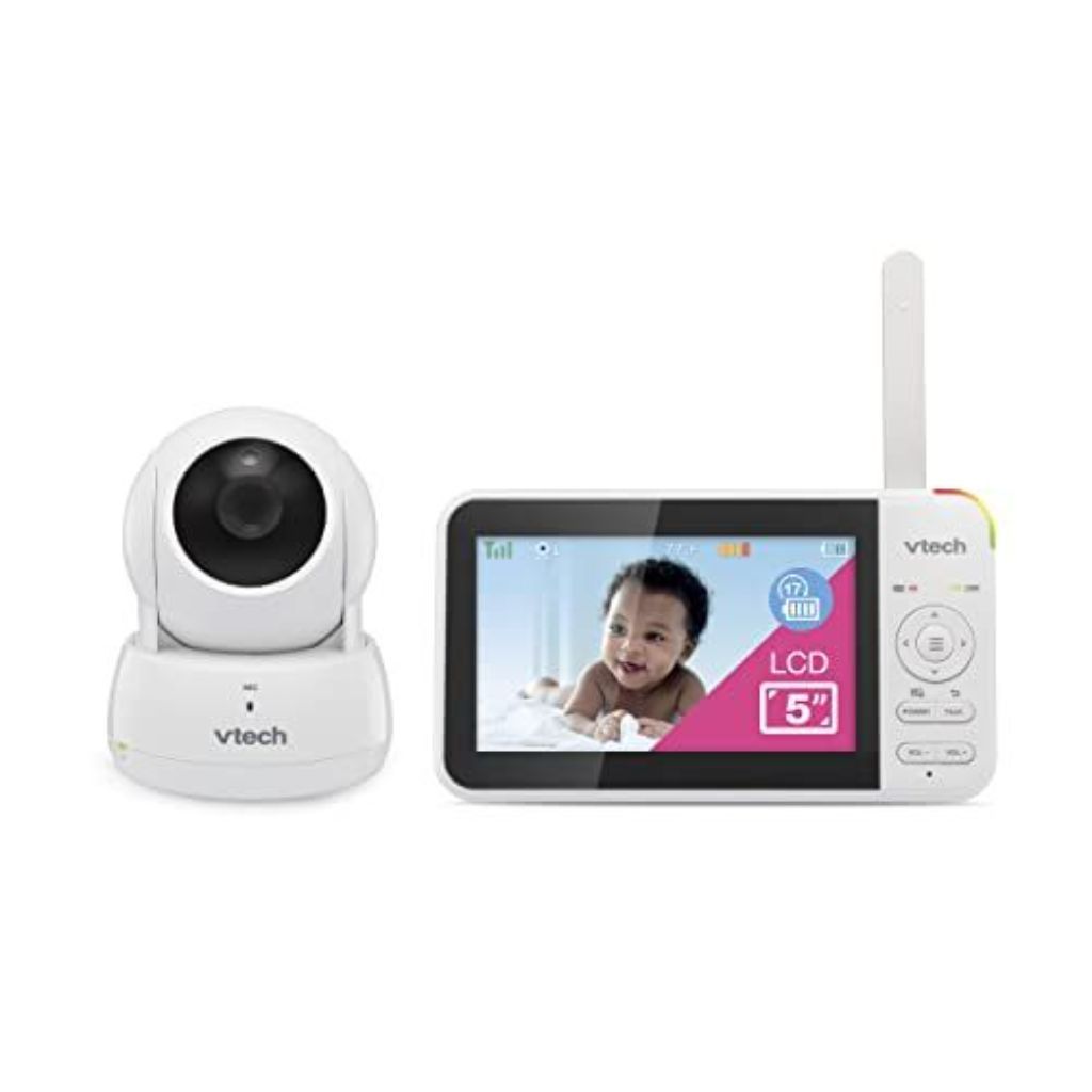 VTech VM924 Remote Pan-Tilt-Zoom Video Baby Monitor, 5" LCD Screen, Night Vision, up to 1000ft Range, Soothing Sounds