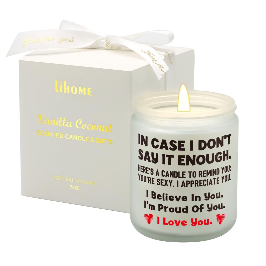 Lihome Natural Soy Wax Vanilla Coconut Scented Candles (7oz)