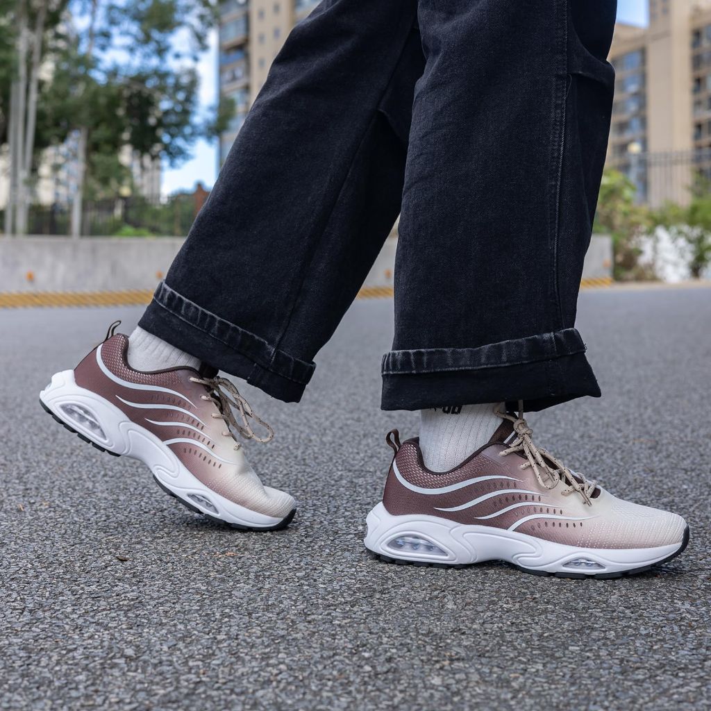 MAYKX Men's Runnning Comfrot Sneakers - Beige, Size 9.5
