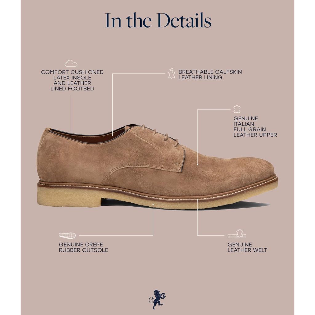 Dunross & Sons Men's Ellis Oxford Shoes, Navy, Size 7