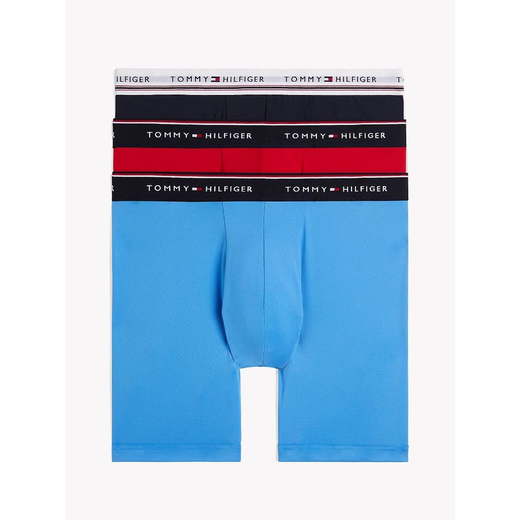 Tommy Hilfiger Men's TH Micro Classics Boxer Briefs - Blue, Size Large (3 Pair)