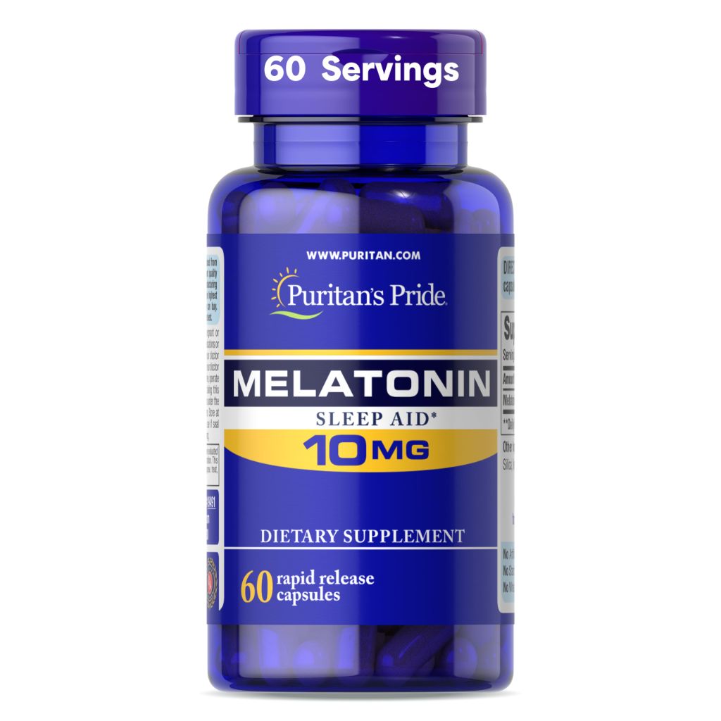 Puritan's Pride Premium Super Strength Melatonin 10mg Sleep Aid | 60 Capsules