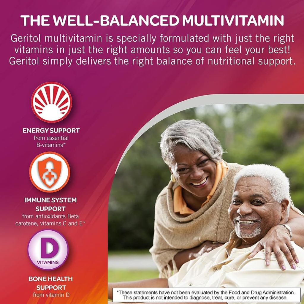 Geritol Multi-Vitamin Nutritional Support Tablets, Balance of 26 Essential Vitamins and Minerals, 40-Count