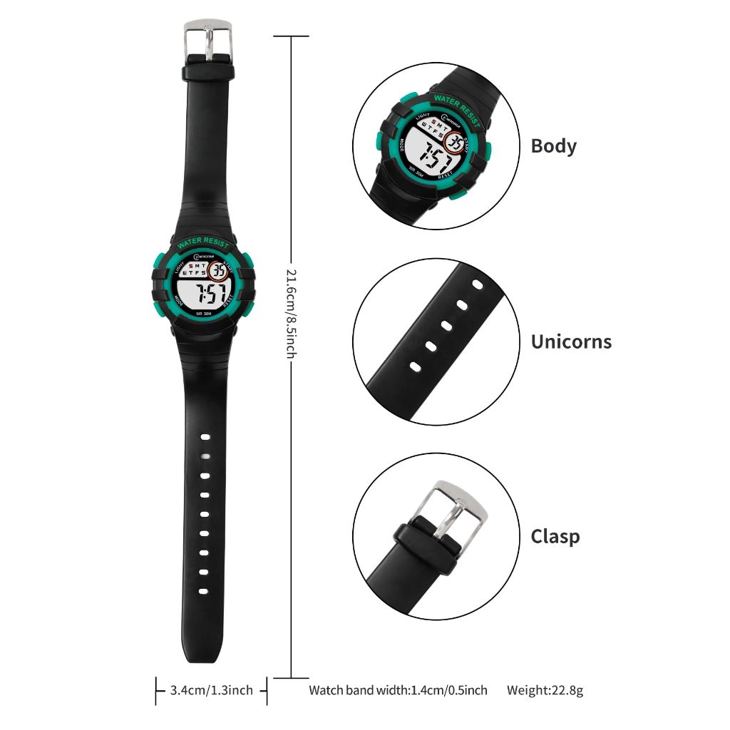 LIFEOCO Kids Watch, Boys Watch for 3-15 Year Old Boys, Digital Sport Outdoor Multifunctional Chronograph LED 50 M Waterproof Alarm Calendar for Children with Silicone Band,Kids Gift