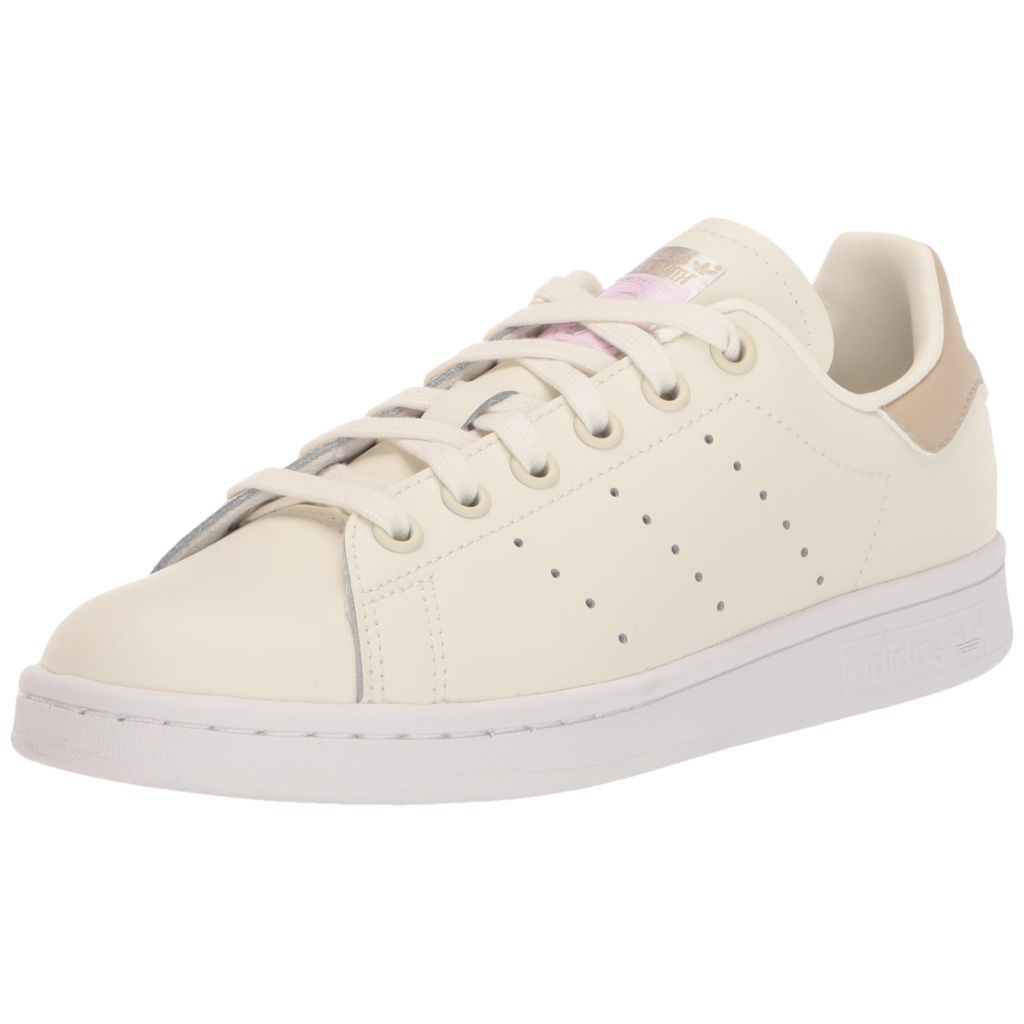 adidas Originals Women's Stan Smith W Sneakers - Off White/Wonder Beige/Silver Metallic, Size 10