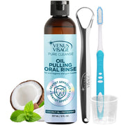 Venus Visage Coconut Oil Pulling for Teeth with Tongue Scraper, 8 fl oz