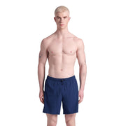 ARENA Men's Evo Solid Beach Boxer with Pockets Anti-Chafe Mesh, Navy, Large