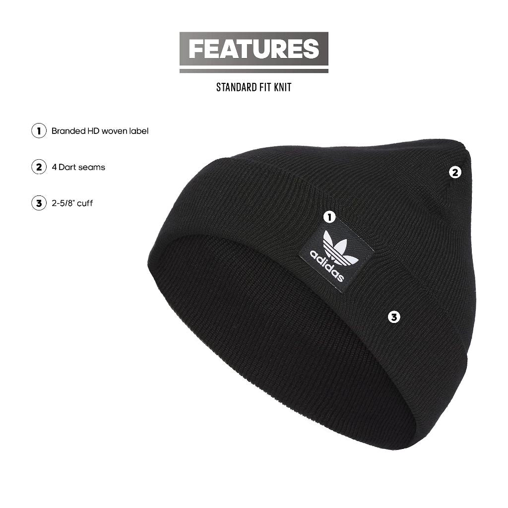 adidas Grove Beanie - Black/White, OSFA