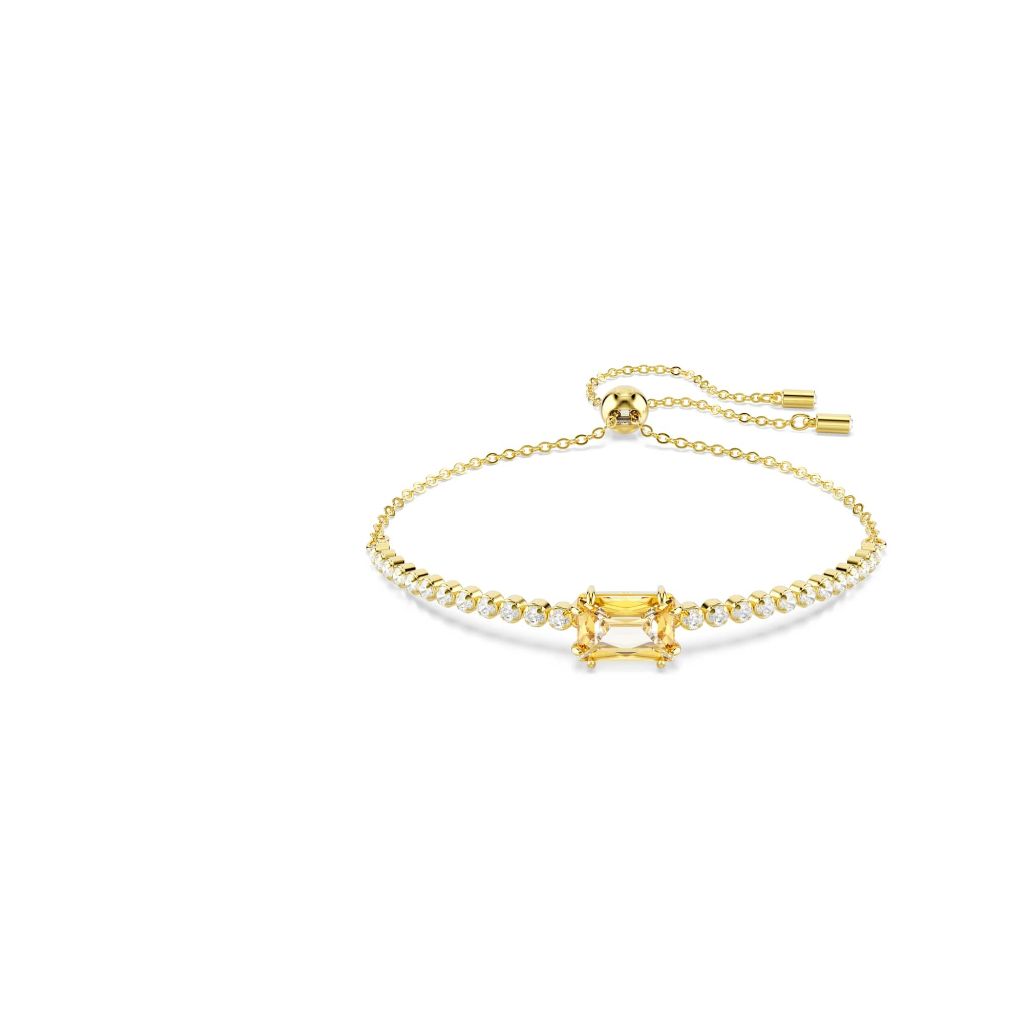 Swarovski Matrix Tennis Bracelet, Mixed Cuts, Caramel, Gold-Tone (5730699)