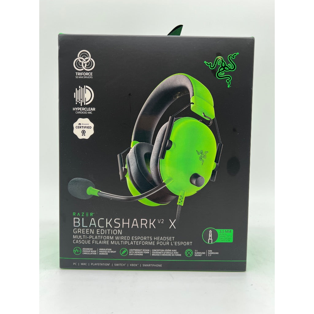 Razer Blackshark V2 X Wired Gaming Headset - Green