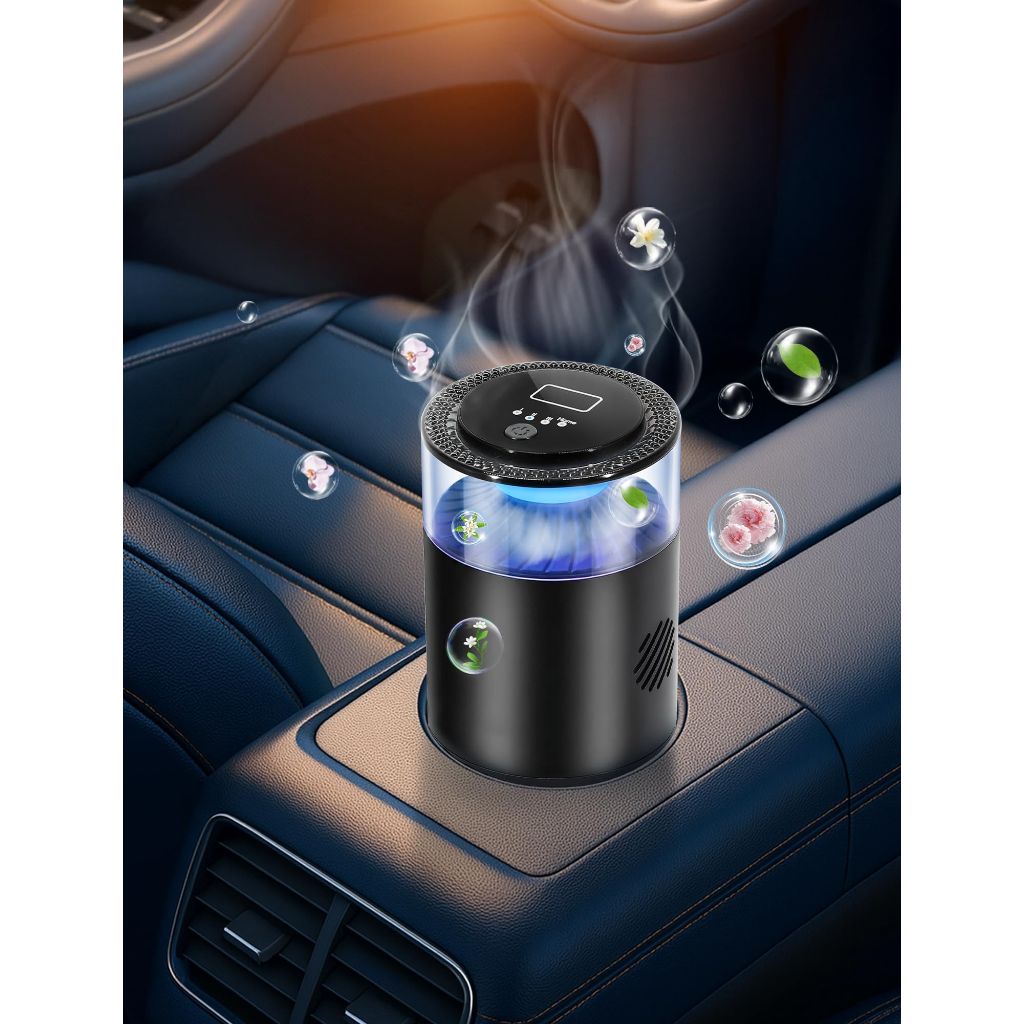 Smart Car Air Freshener w/Ambient Light & Mist Fragrance - Snowy Summit