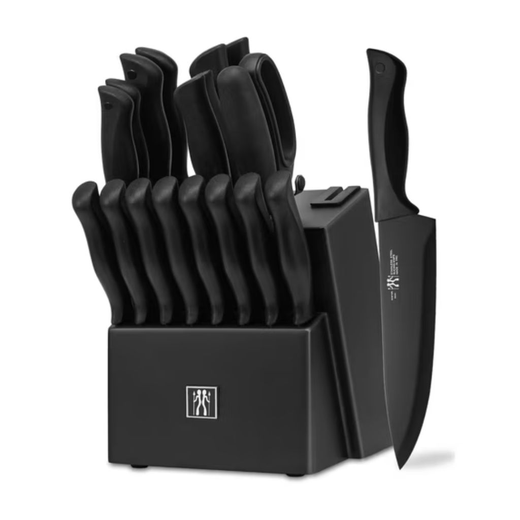 HUNTER.DUAL 19 Pcs Kitchen Knife Set with Block Self Sharpening | Black
