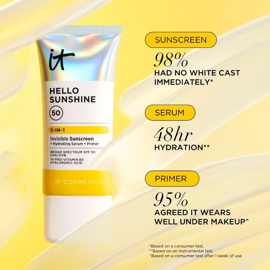 IT Cosmetics Hello Sunshine Invisible Sunscreen for Face SPF 50 - 1.69 fl oz
