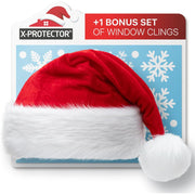 X-Protector Santa Hat - Large Christmas Hat for Adults - Red Velvet Santa Cap!