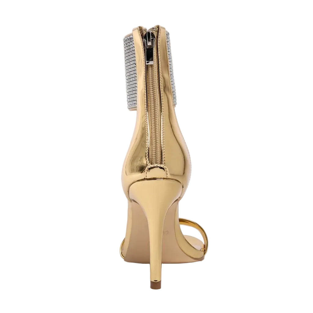 CARLKARIDA Women's High Heel Sandals, Gold - size 11