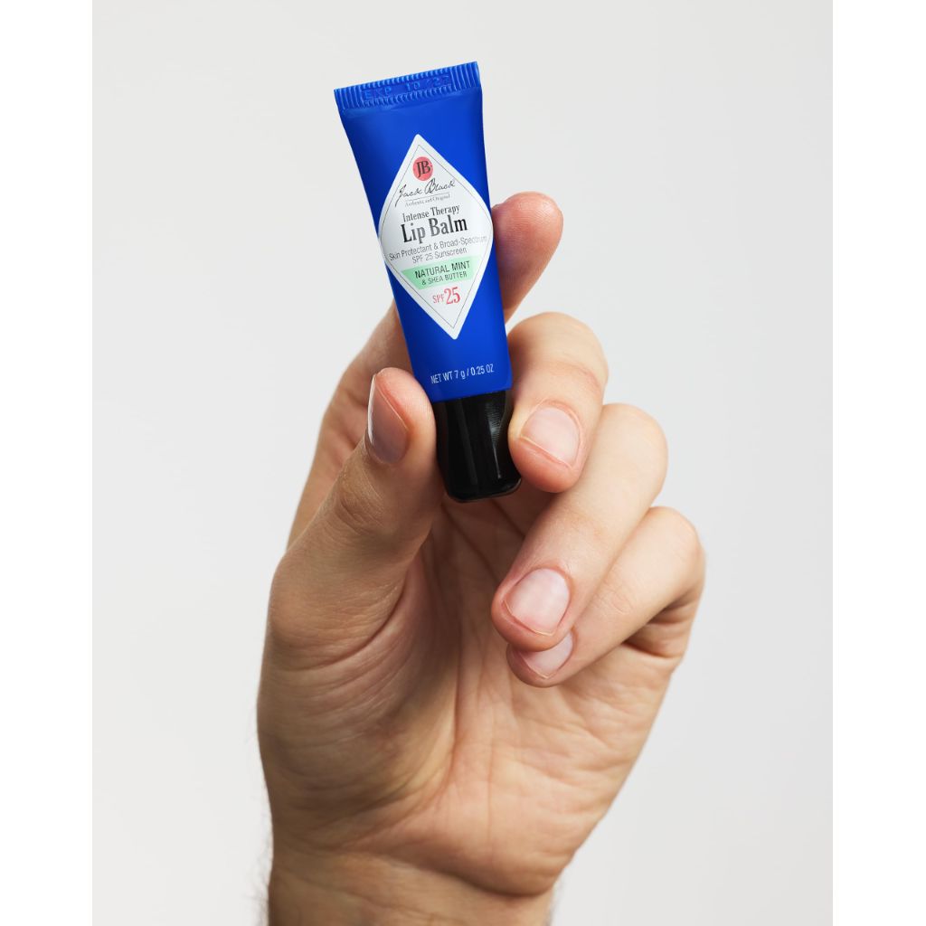 Jack Black Intense Therapy Lip Balm, 0.25-Oz. – Natural Mint & Shea Butter, SPF 25 Sun Protection,