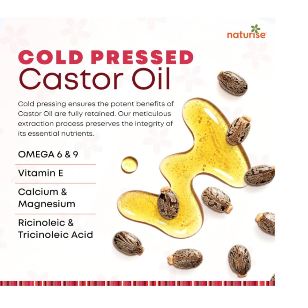 Naturise USDA Organic Castor Oil for Hair Growth – Pure Castor Oil Organic Cold Pressed & Unrefined in Glass Bottle – Vegan, Non-GMO Oils for Eyelash, Eyebrow, Hair, Skin & Face Support (16 fl. oz.)