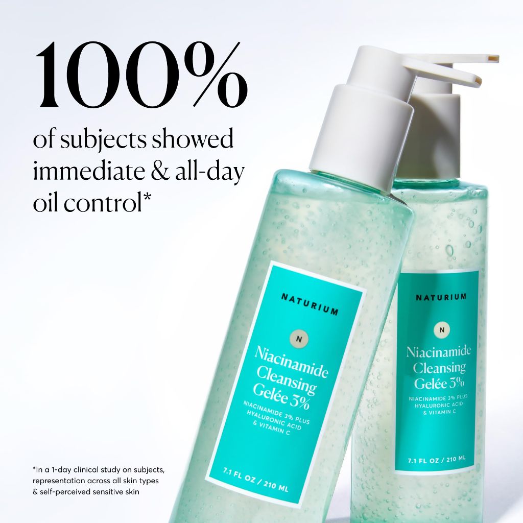 Naturium Niacinamide Cleansing Gelée 3% Plus Hyaluronic Acid & Vitamin C, 7.1 oz